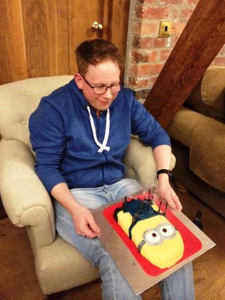 Despicable Me Minion Birthday Cake happy rob with minion birthday cake