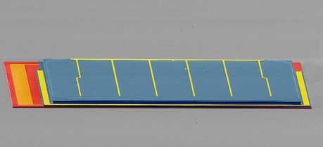 Researchers Print Tiny, Efficient Multilayer Solar Cells The top cell in the stacked 3-junction/germanium assembly captures wavelengths between 300 nm and 1,300 nm; wavelengths from 1,300 nm to 1,700 nm pass through to the bottom cell.