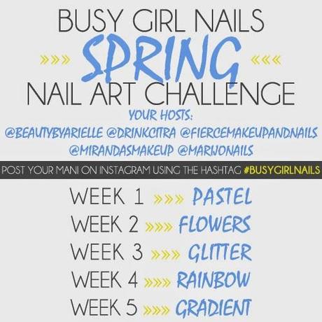 Busy Girl Nails Spring Nail Art Challenge - Glitter