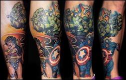 Hulk, Captain America, & Wonder Woman tattoo