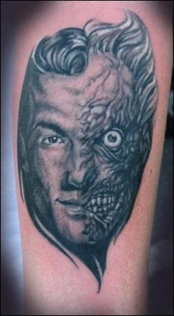 Two-Face tattoo