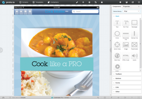 Proto.io Lets You Create Mobile App Prototypes In Their Native Apps editor ipad