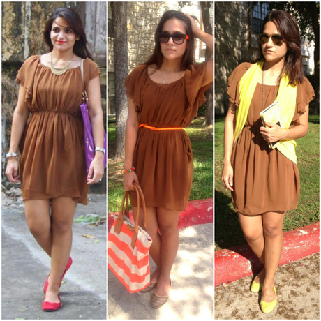 Three Ways To Style Brown Dress Three Ways To Style Brown Dress, Tanvii.com