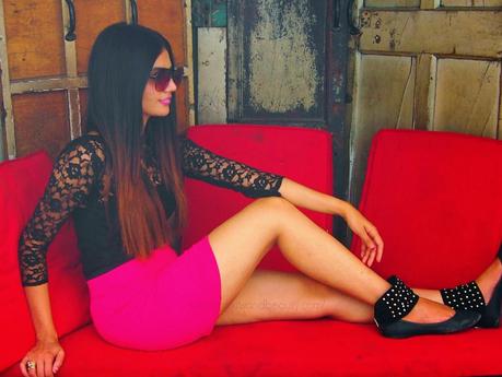 OOTD : Lace Top & Pink Skirt