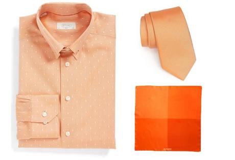 A guide to coordinating the colors of your clothes (+examples) These orange pieces would work great with a neutral jacket.