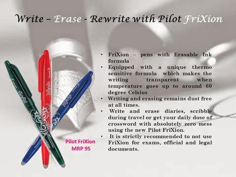 Pilot FriXion - Write –Erase - Rewrite Pen - New Launch