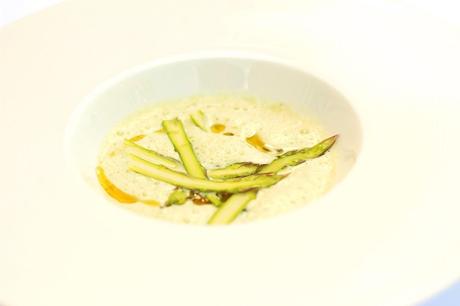 Asparagus soup with shaved asparagus #172