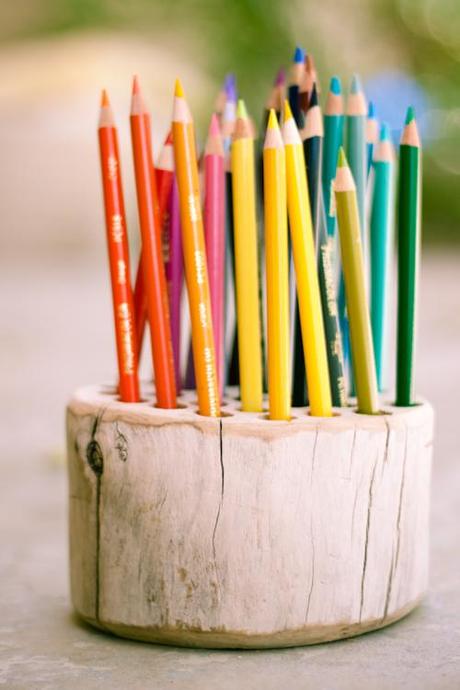 Make Your Own Rustic Wood Pencil Holder