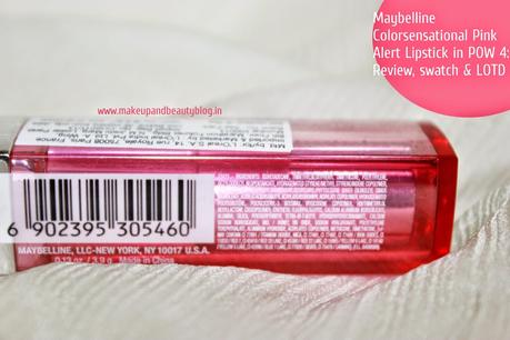 Maybelline Colorsensational Pink Alert Lipstick in POW 4: Review, swatch & LOTD