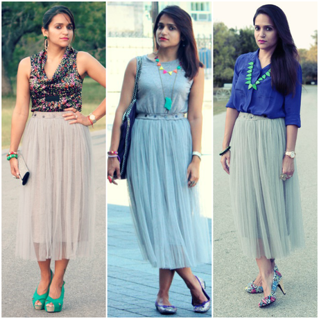Three Ways To Wear Tulle Skirt, Tanvii.com
