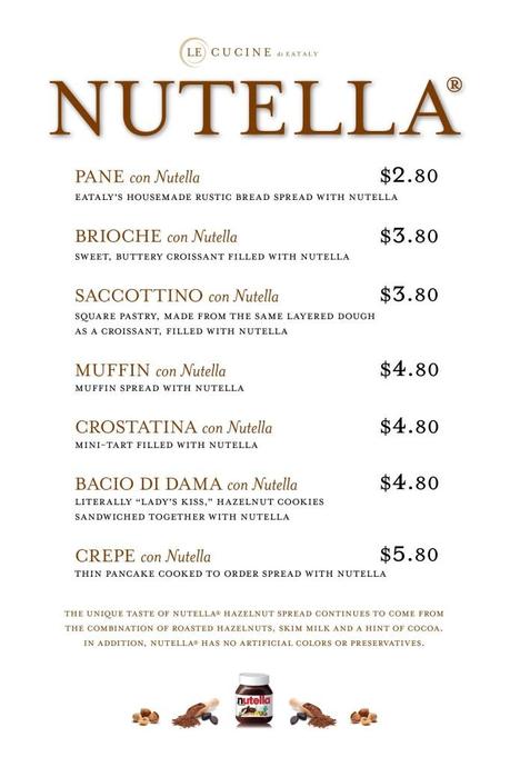 Nutella-licious! New York Gets its Own Nutella Bar Nutella-NY_Menu