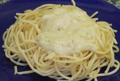 Super Easy, Super YUMMY Garlic Alfredo Sauce! I forgot to take pictures the night I made it, because it was my son's birthday, so these will have to do. I served it over spaghetti with...