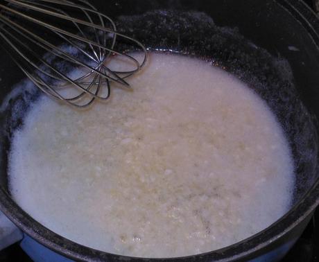 Super Easy, Super YUMMY Garlic Alfredo Sauce! I melted my butter, then added my freshly pressed garlic. I let it cook for a minute or so...