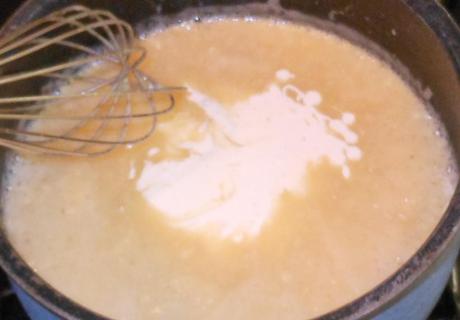 Super Easy, Super YUMMY Garlic Alfredo Sauce! Next, in went my cream...