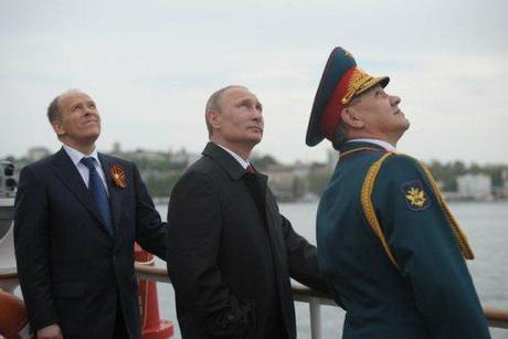 Victory Day Crimea Putin Gen Sergei Shoigu Def Min and FSS Dir Alek Bortnikov