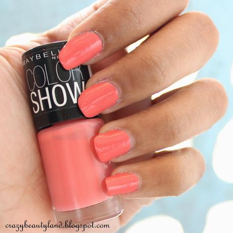 Maybelline Color Show Nail Polish in Coral Craze (211) - Review, Photos, NOTD, Price in India Maybelline Color Show Nail Polish in Coral Craze (211) - Review, Photos, NOTD, Price in India