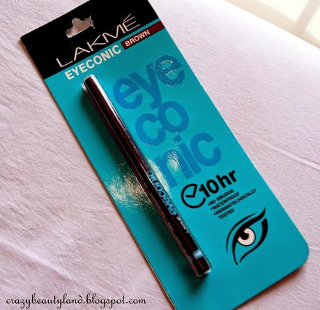 Lakme Eyeconic 10 Hr Kajal in Brown- Review,Price, Swatches, Photos, EOTD, where to buy online in India