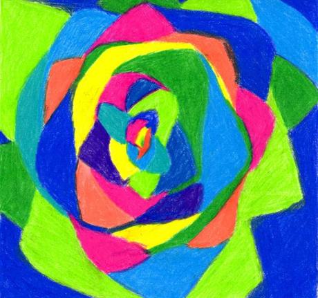 Dulled kaleidoscope rose