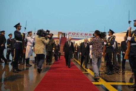 President Putin's arrival in Shanghai.