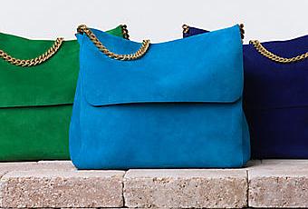 celine blue suede handbag gourmette  