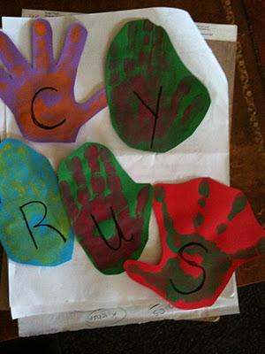 Explore Art Projects: Complementary Hand Prints/ Thankful Tree