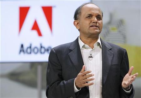 Adobe throws in towel to Apple in Web software war Adobe CEO Shantanu Narayen speaks at the Samsung keynote address on the opening day of the Consumer Electronics Show (CES) in Las Vegas January 6, 2011. REUTERS/Rick Wilking