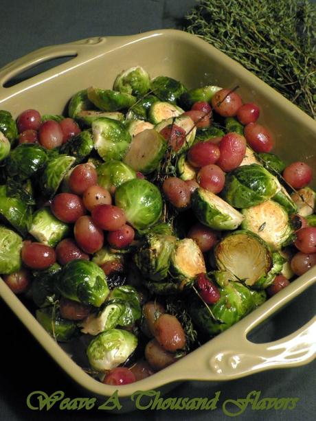 Roasted brusselsprouts & grapes - 1