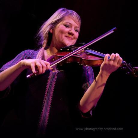 Photo - Catriona Macdonald, fiddler with the band Vamm, playing at the Scots Fiddle Festival in Edinburgh, Scotland