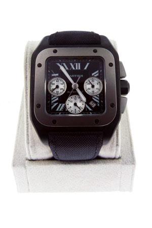 Masculine Monday: The Cartier Santos 100 XL Chrono Black Titanium Watch