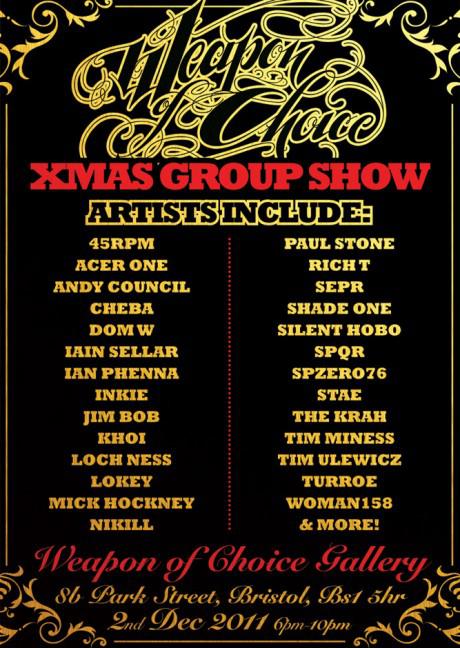 woc xmas web low fi 460x648 Exhibition: Weapon of Choice Group Christmas show