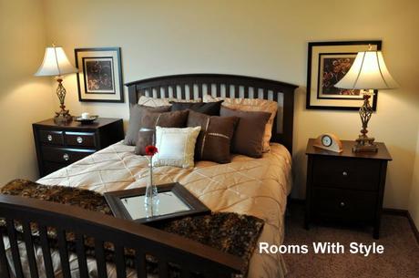 Rooms With Style Home Staging and Redesign Minnepolis MN Artwork between bed and Lamp