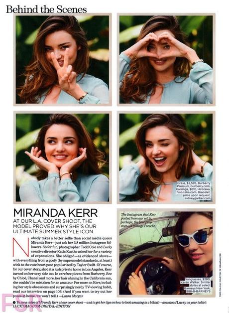 Miranda Kerr For Lucky Magazine, June/July 2014