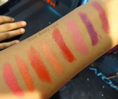 Revlon Colorburst Matte Balm Swatches and Description of All Shades-Elusive, Unapologetic, Shameless, Sultry, Mischievous, Striking, Audacious, Standout