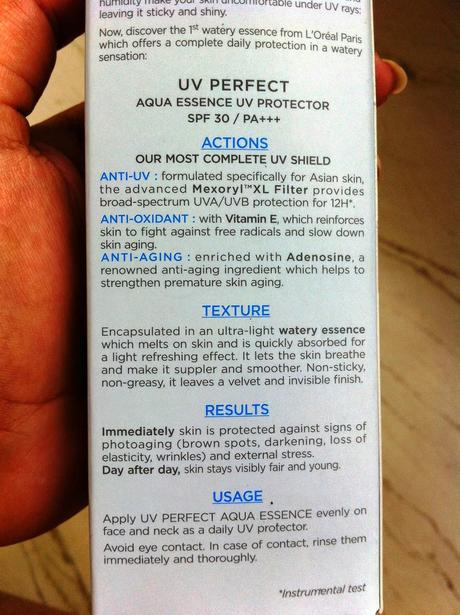 L'Oreal Paris UV Perfect Aqua Essence with SPF 30 - Review L'Oreal Paris UV Perfect Aqua Essence with SPF 30 - Review