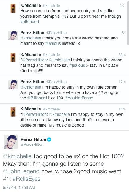 perez and k michelle tweet