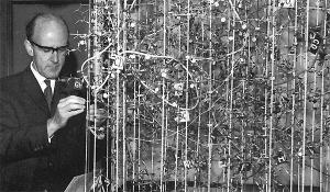 Perutz with his hemoglobin molecule, 1959. Image credit: Life Sciences Foundation.