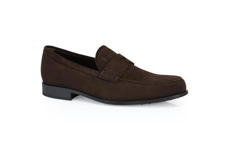 A suede loafer