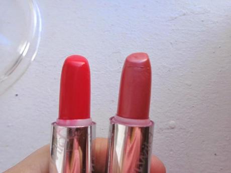 Spring Colors: Wet n Wild Silk Finish lipsticks in Hot Red and Light Beige Frost