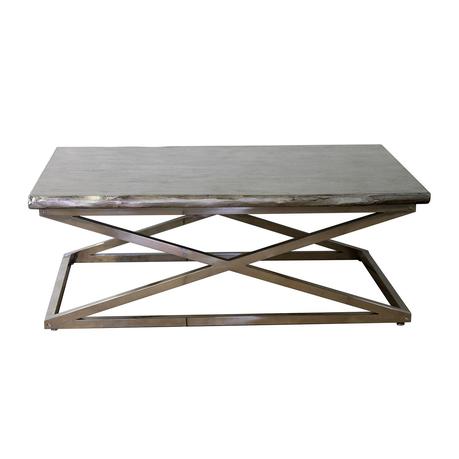 Voltin Live Edge Coffee Table with Chrome legs