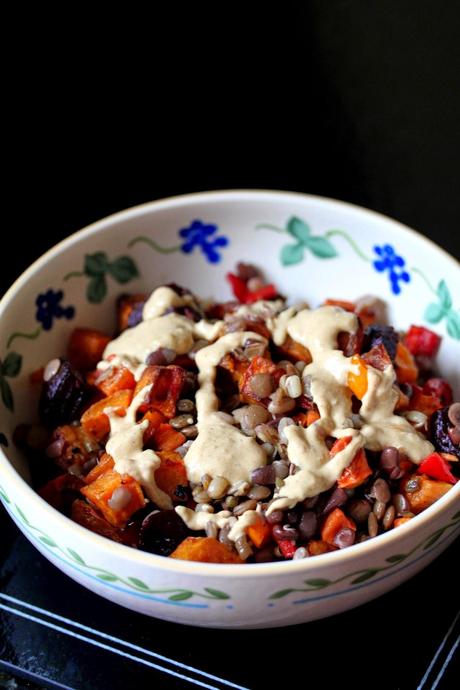 The Kitchen Grrrls' Beet and Sweet Bowl (Beet and Sweet Potato Bowl)