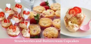 Strawberries and Buttercream Cupcakes