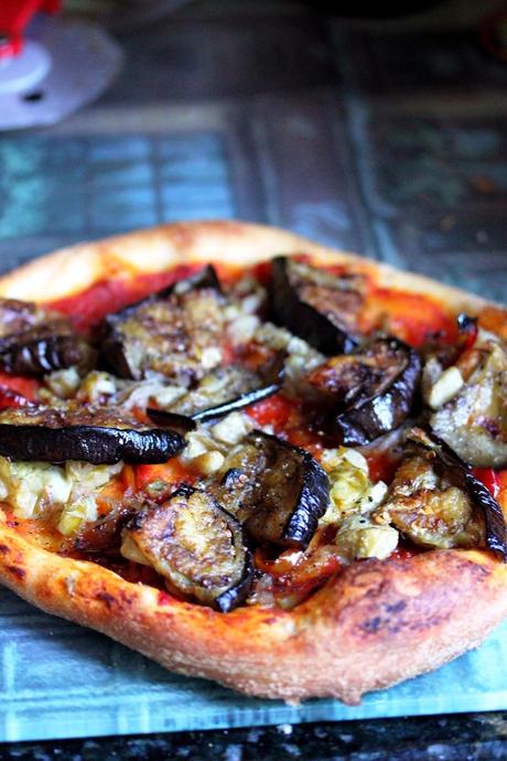 Pizza with Roasted Eggplant and Artichoke Hearts