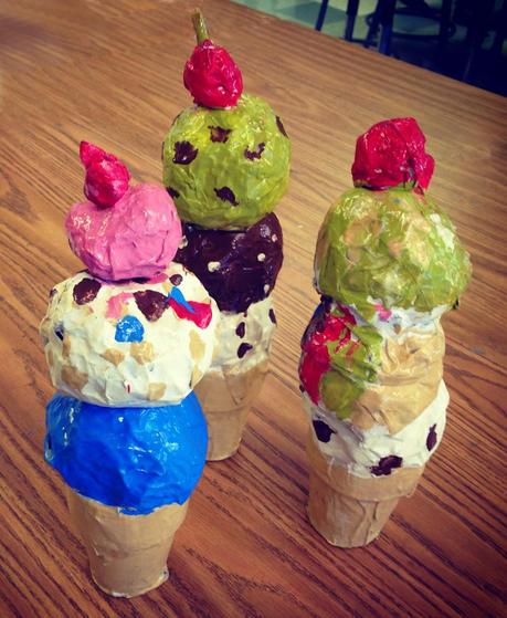 Shiny Mache Ice Cream Cones