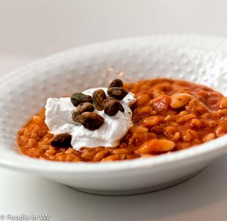 Spiced Fava Bean Soup with Rice and Tomato