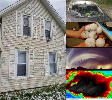 Hail's destructive path in the Midwest Hail's destructive path in the Midwest