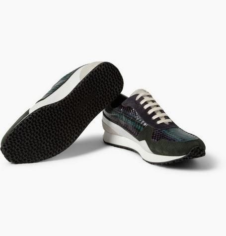 Snake Charmer: Wooyoungmi Snake and Suede Sneakers Snake Charmer: Wooyoungmi Snake and Suede Sneakers