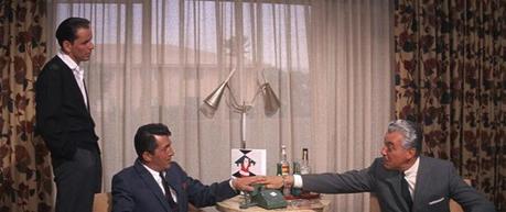 Dean Martin’s Blue Striped Sport Coat in Ocean’s Eleven Are they comparing bracelets?
