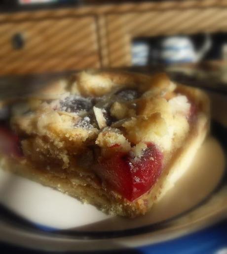 A deliciously different and fruity and nutty crumble cake!