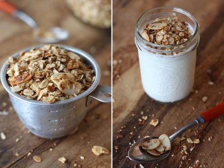 Maple Almond Granola with Flax & Coconut Granola and Yogurt