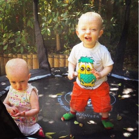 Twins Trampoline Training - 160/365 Twins Trampoline Training - 160/365
